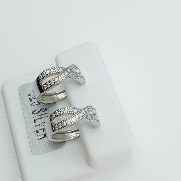 "925 Sterling Silver Cubic Zirconia Earrings, UU1P6A6149 - Picture 7 of 10